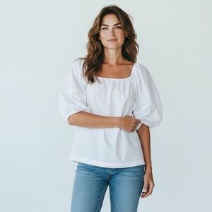 FREE ASSEMBLY - CRISP 100%‎ ORGANIC POLY SQUARE NECKLINE & CROP - B8